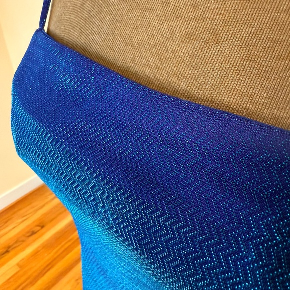 Y2K Blue Missoni Pattern Shimmer Maxi Dress - Picture 4 of 10